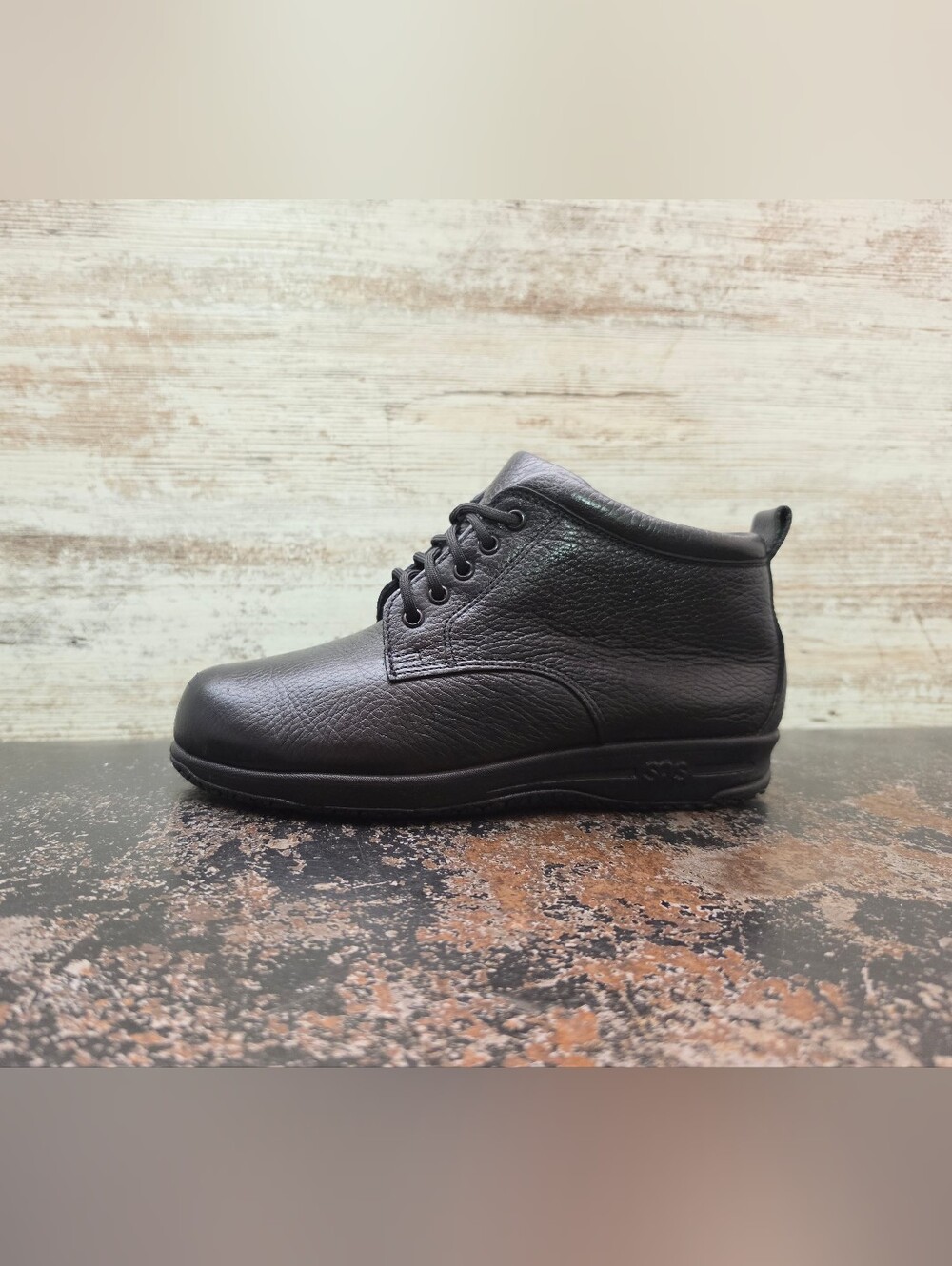 Womens SAS Alpine Work Boots Sz 8 W Wide Used Black Leather Slip Resistant
